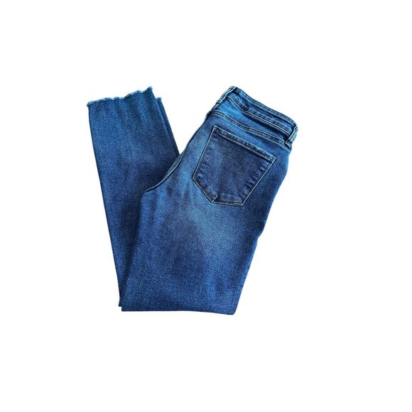 Evereve Women's Jeans Size 26 Medium Wash, Raw Hem Skinny Stretch Denim EE Butto - Picture 12 of 12